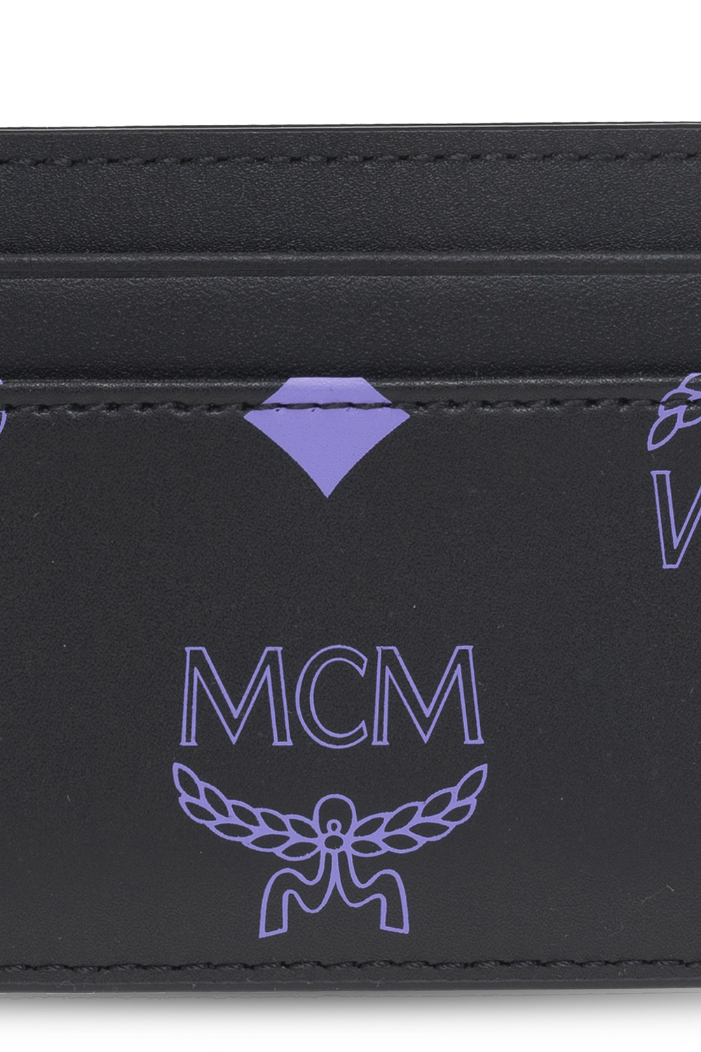 Mcm black card holder best sale